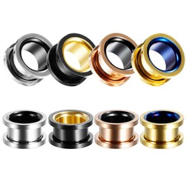 TBOSEN Set of 8 Ear Tunnels Plugs and Stretcher Kit Stretcher Multiple Expander Screw Tunnel Stainless Steel Gauges 2g-1-3/16 Inch in 6 mm - 30 mm, Wood