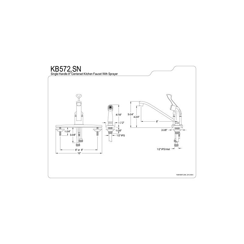 Kingston Brass KB572 Chatham Single Lever Handle Kitchen Faucet with