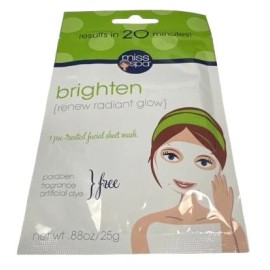 Miss Spa Brighten Facial Sheet Mask – Radiant Glow, Paraben Free, 25g Single