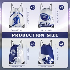 12 Pcs Football Fan Drawstring Backpacks Football Party Favors Drawstring Bags for Football Gift Goodie Party Supplies (Cowboys)