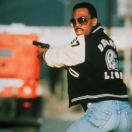 A-star plus Hills Cop Axel Foley Varsity Jacket | Men’s Alex Beverly Murphy Cop Detroit Blue Lions Jacket (US, Alpha, X-Large, Regular, Regular, Black and Off White)