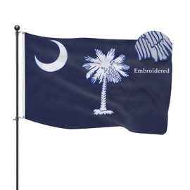 TOPFLAGS South Carolina Flag 3x5 Outdoor SC State Flags Embroidered Palmetto Tree & Crescent Flag Heavy Duty Sewn Stripes with 2 Brass Grommets