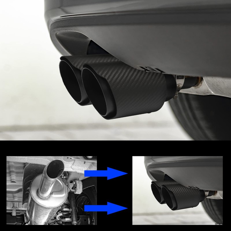 Vechkom 2.5 "Inlet to 3.5" Outlet Exhaust Tip 7.48'' overall