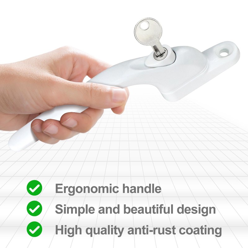 4Pcs Window Handles for UPVC Windows with 20Pcs Multi-Spindle and