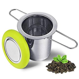 Malla de Filtro de Té de Acero Inoxidable, Infusor de Té y café Filtros de Malla Fina Colador de Té Colador de Taza de Metal Filtro Plegable para Té de Hojas Sueltas (Verde)