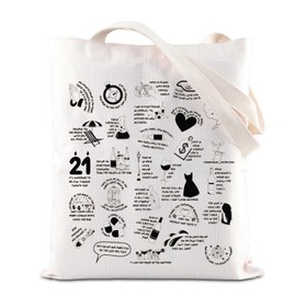 FOTAP Singer Alcohol Related Lyrics Inspire Tote Bag Song Lyrics Quiet Handbag Musical Lover Shopping Bag (21 TO)