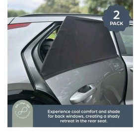 DreamBaby Fitover Car Window Sun Shades for Baby Stretchable Window Covers- 2 Pack, Black