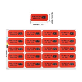 PATIKIL for Rectal Use Only Stickers 1.6x0.6, 600 Pcs in 3 Sheet Waterproof Funny Labels with Permanent Adhesive for Adults Humor Amusement Party Decoration, Red