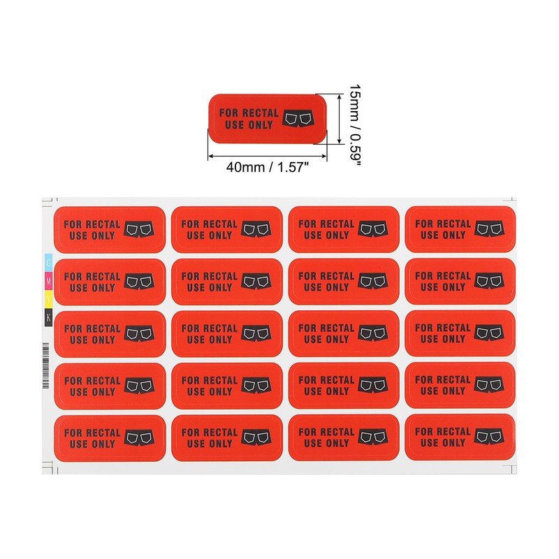 PATIKIL for Rectal Use Only Stickers 1.6x0.6, 600 Pcs in