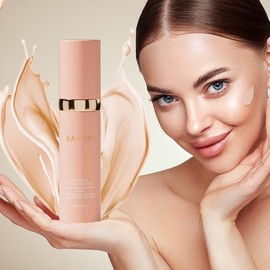 BARUBT microbial liquid foundation, SPF50+ sun protection value, long-lasting coverage without makeup stripping, no powder stuck on dry skin - Specification: 4pcs