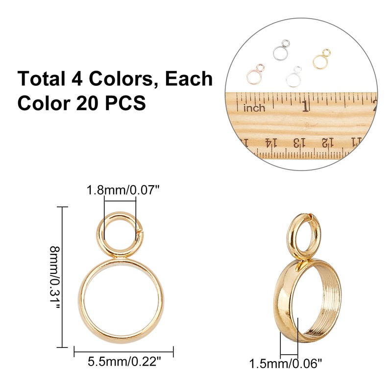 UNICRAFTALE Approximately 80 Pieces, 4 Colors, Inner Diameter 0.2 inch