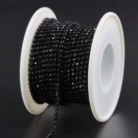 Jerler 10 Yards Crystal Rhinestone Trim SS6.5/2.0mm Close Chain for Sewing Crafts Ideal Wedding Party DIY Decoration