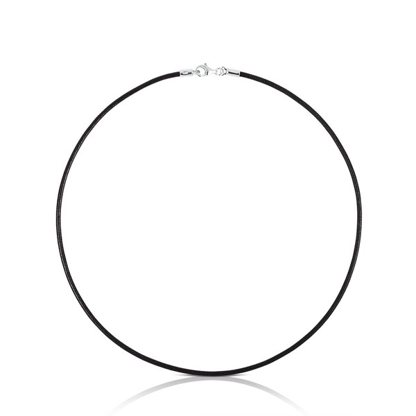 TOUS Women's leather choker with sterling silver closure, 40 cm