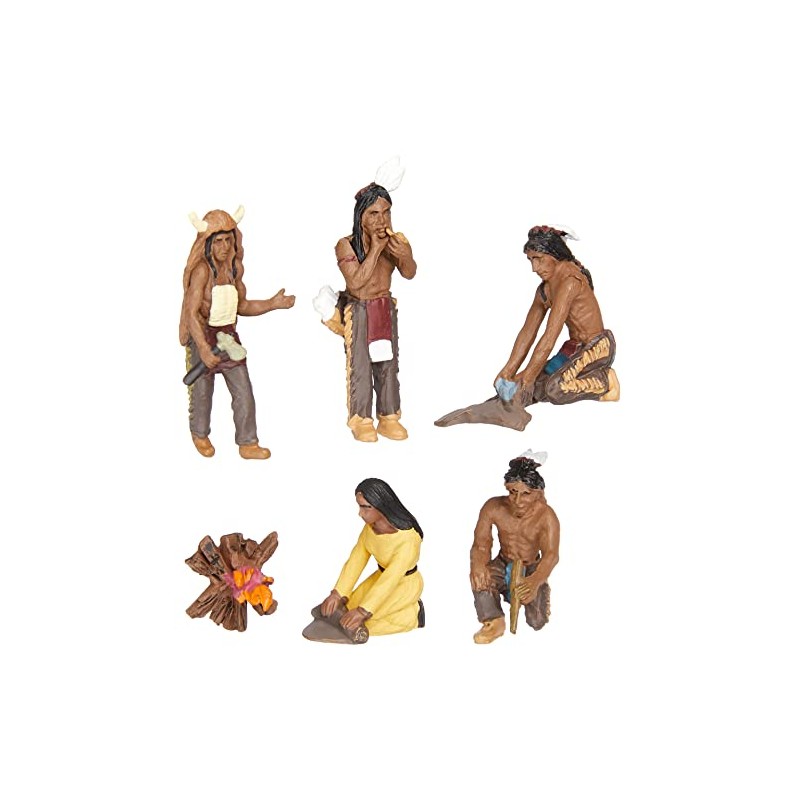 Woodland Scenics SP4443 1.5-Inch Scene Setters Figurine, Native Americans, 5/Pack