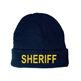 Hero's Pride Fleece Lined Watch Cap - Sheriff - Medium Gold on Black