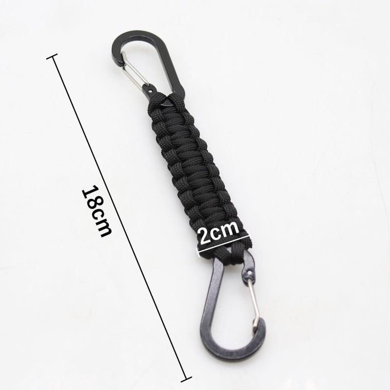 harukita Carabiner Paracord Braided Double Head Key Holder, Camping Hook,