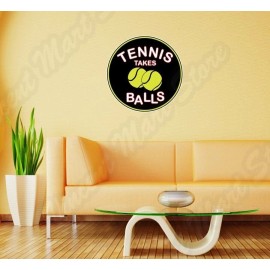 Wall Decor Tennis Takes Balls Racquet Sport Funny Wall Sticker Room Interior Decor 22"X22"