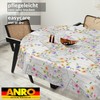 ANRO Oilcloth Tablecloth Wax Tablecloth Washable Garden Tablecloth Round Oval
