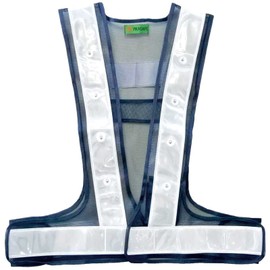 Fuji Glove Industrial Safety Vest, Navy Blue x White, One Size Fits Most, LED Lighted Vest, 2060