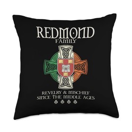 Family Redmond Ireland surname Irish last name Throw Pillow