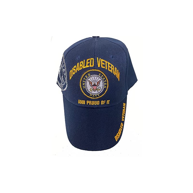 Disabled Navy Veteran Proud of IT Baseball Style Embroidered HAT