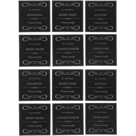 ABOOFAN 12 Etiquetas Impermeables Para Dispensador De Jabón Pegatinas Autoadhesivas Para Botellas De Jabón Y Ducha Organización De Baño
