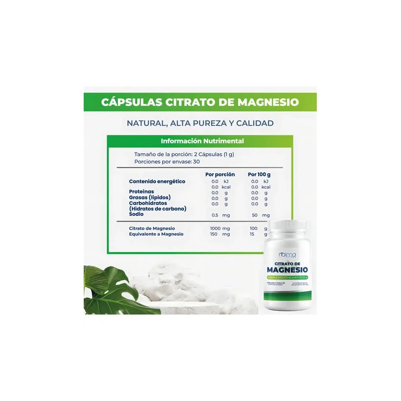 Citrato Magnesio Potasio 120 Cápsulas