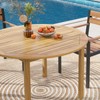 Tangkula Round Outdoor Dining Table, Acacia Wood 4-Person Large Dining