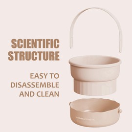 VOTEUR Makeup Brush Cleaner, 3 in 1 Silicone Makeup Brush Cleaner Bowl , Cosmetic Brushes Cleaning Tool Organizer for makeup brush cleaning, inverted drying and storage (Khaki)