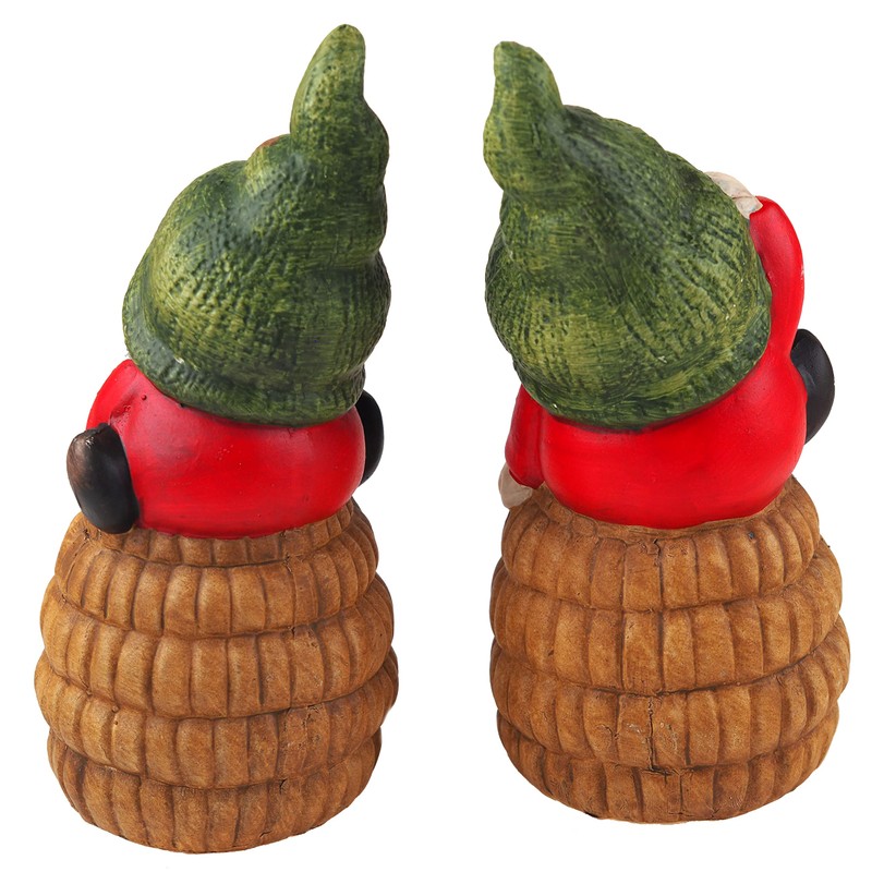 BWG Gonk 22cm Gnome On Beehive Garden Ornament Figurines (Set