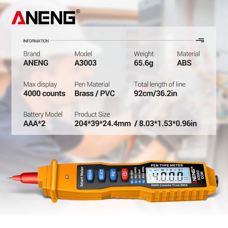 Digital Pen Multimeter NCV AC/DC Voltmeter Ohmmeter Resistance Capacitance Frequanecy