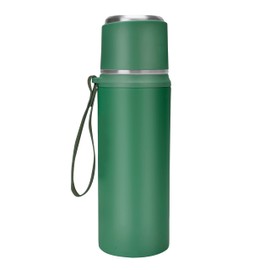 Belle Vous Green Stainless Steel Thermos Flask - 800 ml Double-Walled & Vacuum Insulated Thermos Flask with Cup - Leak-proof Thermos Bottle for Hot and Cold Drinks