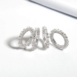 AINUOSHI Rings, Engagement Rings, Sterling Silver Rings,Rings Gift, 925 Sterling Silver Rings,Women's Rings Round/Square/Round+Square