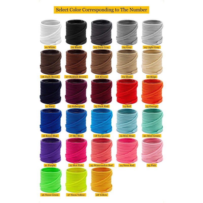 Shoemate Solid Color Thick Flat 5/16" Shoe Laces for Sneakers