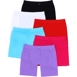 ToBeInStyle Pack of 6 Girls' Layering Shorts for Under Skirts - Pastel - Small