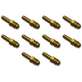EDGE INDUSTRIAL 5/16" HOSE ID TO 5/16" 45° MALE FLARE STRAIGHT BRASS FITTING FUEL/AIR/WATER/OIL/GAS/WOG (QTY 10)