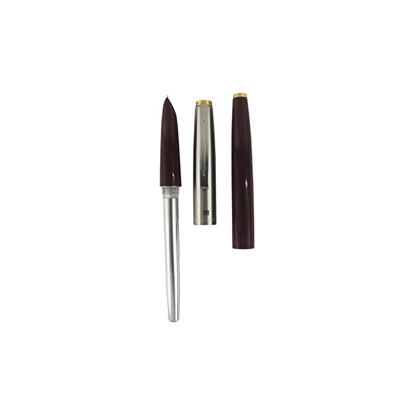 pluma ligera clásica fuente 329, tapa de plata, punta fina,