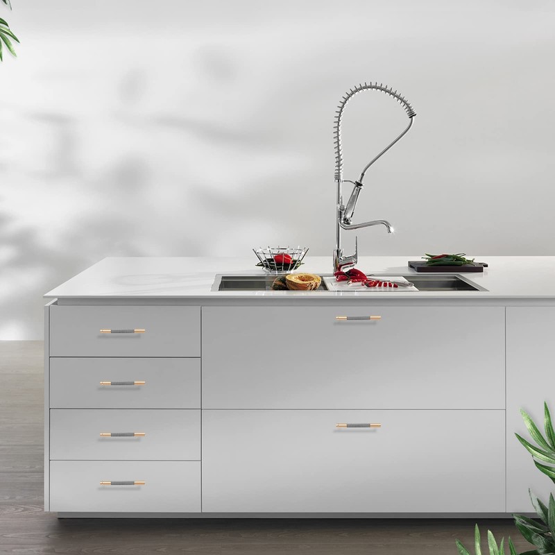 CYX 10 Pack 5 Inch Gold and Grey Cabinet Handles,