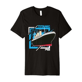 Titanic 1912 Geometric Frame Vintage Ocean Liner Premium T-Shirt