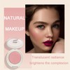 Blush Powder For Cheeks, Peach Pink Matte Blusher Palette, 3-in-1