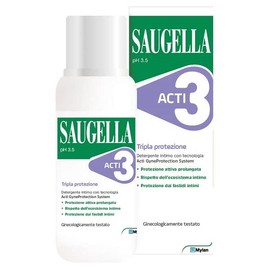 Saugella Acti3 - Detergente Intimo a pH 3.5 Tripla Protezione, 250 ml
