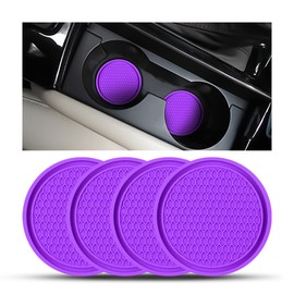BELOMI Car Cup Holder Coaster, 4 Pack Non-Slip Auto Insert Cup Coasters, 2.75 Inch Silicone Waterproof Embedded Drink Mat Universal for Vehicle, Durable Car Accessories for Men and Women