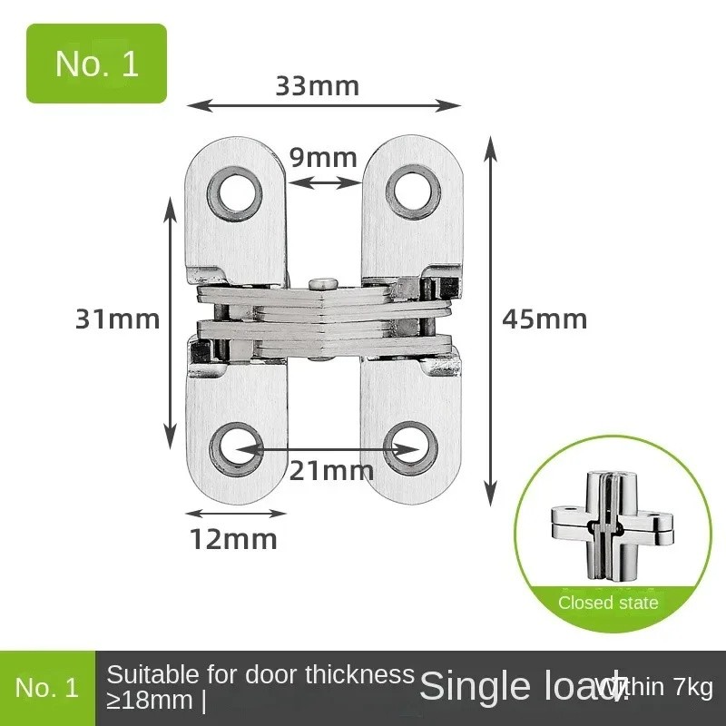 180 Degree Invisible Concealed Cross Door Hinge, Metal Hidden Folding