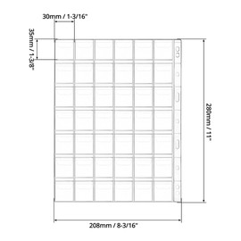 QWORK® 12 Sheets Coin Collection Pages, Coin Pocket for Coin Album, 9 Holes, 42 Compartments, 29 x 29 mm