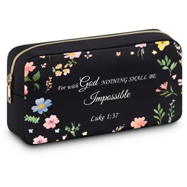 Motivational Christian Gifts for Women Makeup Bag for Mum Aunt Sister Cosmetic Bag Inspirational Religious Gift for Friend Encouragement Spiritual Religious Bible Gifts for Women Cosmetic Bag