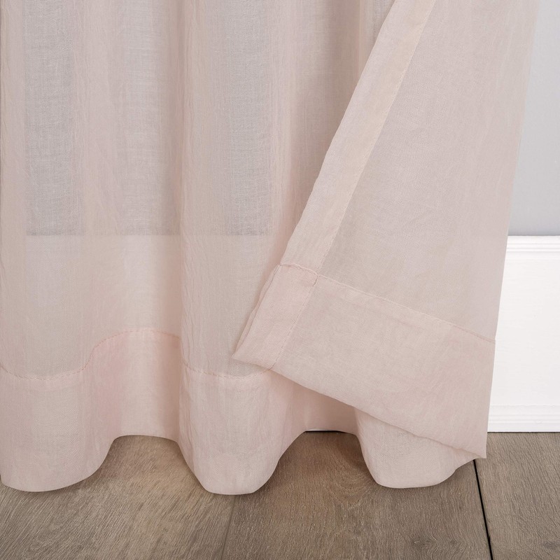 No. 918 Tayla Crushed Texture Semi-Sheer Rod Pocket Curtain Panel,