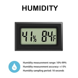 6 Pack Mini Digital Hygrometer Thermometer Small Indoor Temperature and Humidity Meter Gauge with Temp Humidity Sensor Monitor Fahrenheit (℉) for Jars,Home,Room