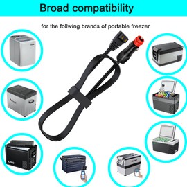 12V Car Refrigerator Power Cord 10 ft DC Adapter Cable Compatible with Alpicool, Bodega, Euhomy, BougeRV, ARB, Dometic, ICECO, Setpower, JoyTutus