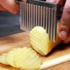 com-four® 2x Wellenschneider - Riffelmesser aus rostfreiem Edelstahl - Garniermesser