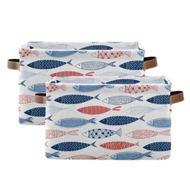 Fish Rectangular Storage Basket Organizer Bin Shelf Baskets For Clothes Gifts For Home Office Dorm